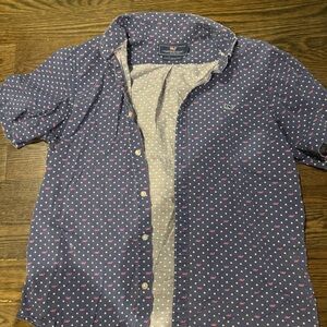 Vineyard Vines Blue Shirt with Red Whales